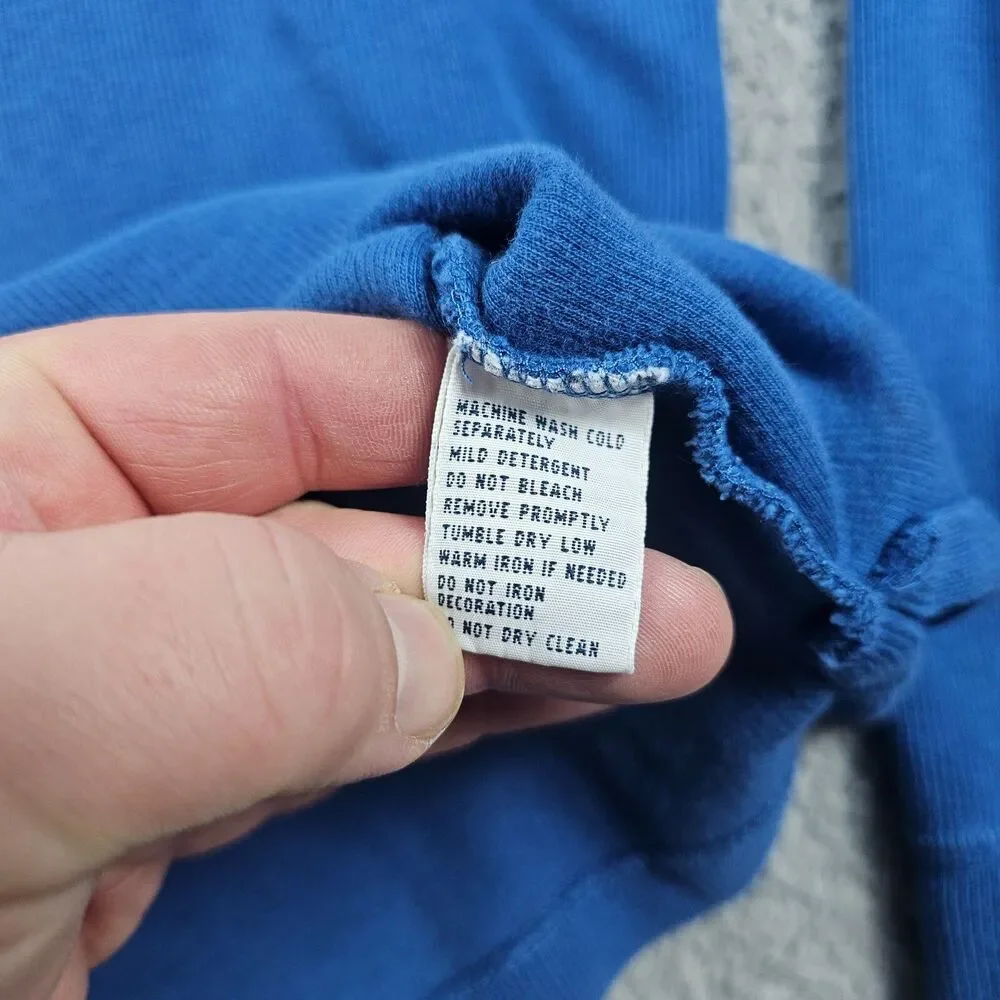 Vintage Polo Ralph Lauren Sweater Mens Large Blue Pullover 1/4 Zip Mock Neck 90s